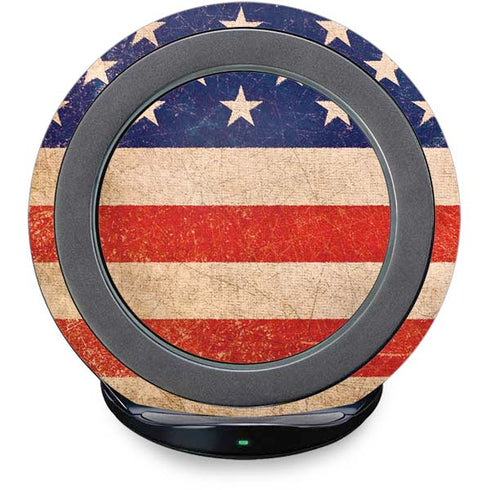 Distressed American Flag Fast Charge Wireless Charging Stand Skin